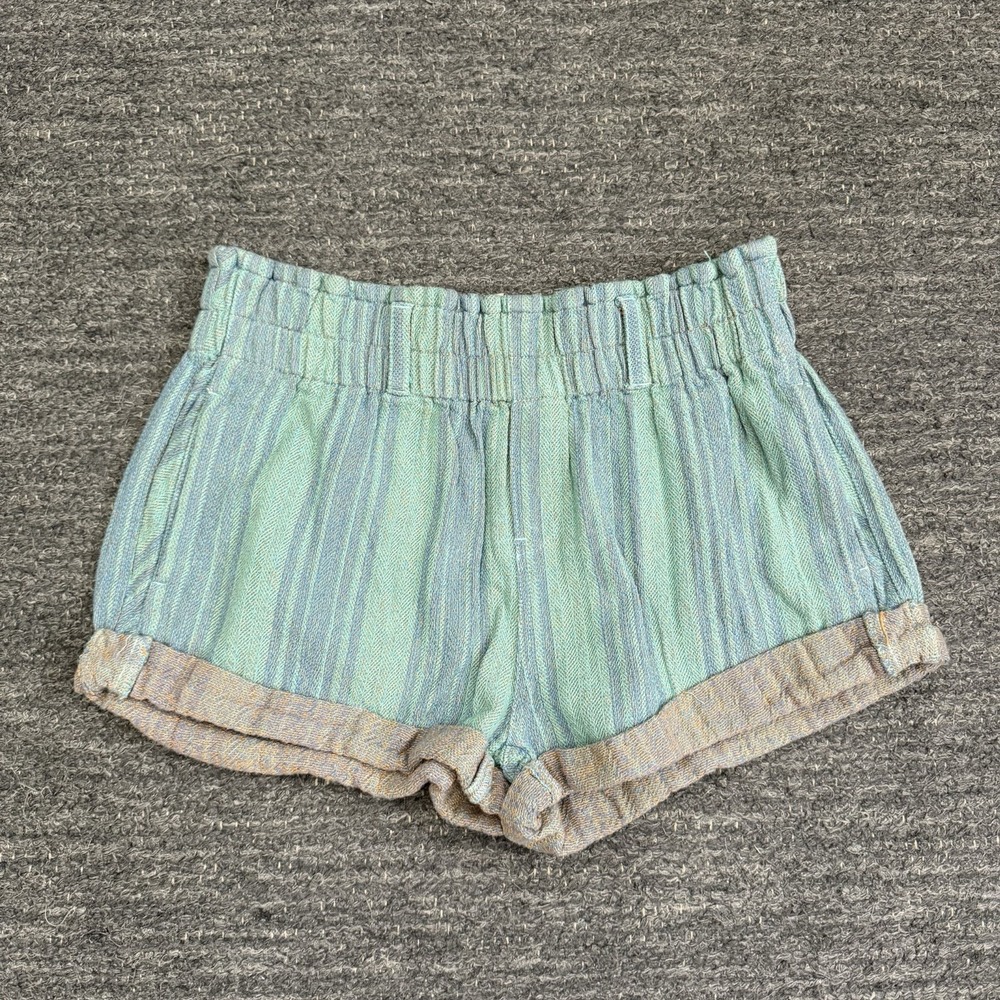 Free People Solar Flare Baja Shorts Women Medium Boho Woven Paperbag High Waist